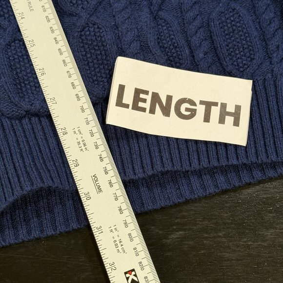 St Johns Bay Size XXL Blue Cable Knit Wool Blend Shawl Mens Cardigan Sweater - Picture 9 of 9